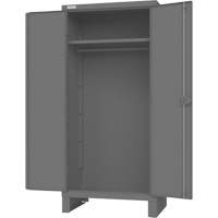 Cabinet with Hanging Bar & Standard Recessed Doors, Steel, 78" H x 36" W x 24" D, Grey Stor-it Systems