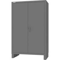 Cabinet with Hanging Bar & Standard Recessed Doors, Steel, 78" H x 48" W x 24" D, Grey Stor-it Systems