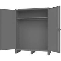 Cabinet with Hanging Bar & Standard Recessed Doors, Steel, 78" H x 60" W x 24" D, Grey Stor-it Systems