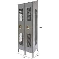 Casiers ventil&eacute;s, Bloc de 2, 24" x 18" x 88", Acier, Gris, D&eacute;mont&eacute;, Perfor&eacute; Stor-it Systems