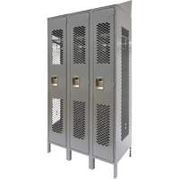 Casiers ventil&eacute;s, Bloc de 3, 36 x 18" x 88", Acier, Gris, D&eacute;mont&eacute;, Perfor&eacute; Stor-it Systems
