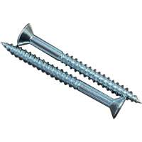 Flat SOC Wood Screws, #10 x 2" L, Zinc Plated Stor-it Systems