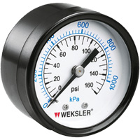 Manom&egrave;tre sec,  1-1/2", 0 - 160 psi, Fixation arri&egrave;re, Analogique Stor-it Systems