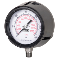 Pressure Gauge, 4-1/2" , 0-300 psi/0-2100 kPa, Bottom Mount, Liquid Filled Analogue IA361 | Stor-it Systems
