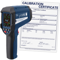 Professional Infrared Thermometer with Integrated Type K Thermocouple & Calibration Certificate, -58 - 3362°F (-50 - 1850°C), 55:1, Adjustable Emmissivity ID030 | Stor-it Systems