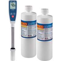Long Stem pH Meter & 4pH/7pH Buffer Solution Kit Stor-it Systems