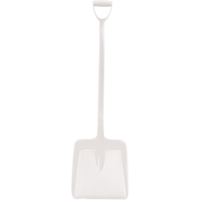 One Piece Food Processing Shovel, 13" x 12" Blade, 46" Length, Plastic, White JB863 | Stor-it Systems