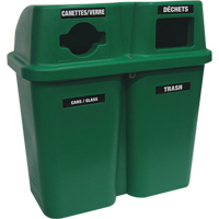 Recycling Containers Bullseye, Curbside, Plastic, 2 x 22 US gal. Stor-it Systems