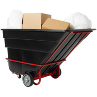 Tilt Truck, Black Recycled Plastic, 1/2 cu.yd., 1400 lbs. Load Capacity Stor-it Systems