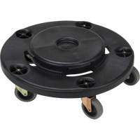 Waste Container Dolly, Polypropylene, Black, Fits: 24" Dia. JK677 | Stor-it Systems