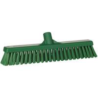Combo Bristle Push Broom Head, Coarse/Fine Bristles, 16-1/2", Polyester, Green Stor-it Systems