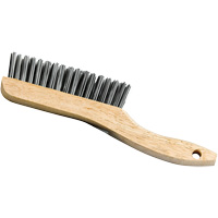 Shoe Handle Scratch Brush, Steel, 4 x 16 Wire Rows, 9-3/4" Long Stor-it Systems