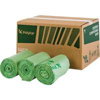 Certified Compostable Bags, Regular, 17" L x 17" W, Green, 500 Qty/Pkg. JN594 | Stor-it Systems