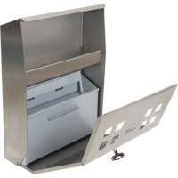 Cendrier, Montage mural, Acier inoxydable, Capacit&eacute; 1.6 Litres, Hauteur 13-4/5" Stor-it Systems