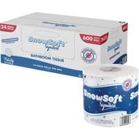 Papier hygiénique de première qualité Snow Soft<sup>MC</sup>, 2 Pli, 600 Feuilles/Rouleu, Longueur 145', Blanc JO164 | Stor-it Systems