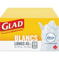 Tall 45L Febreze Garbage Bags, Regular, 24" W x 28" L, White Stor-it Systems