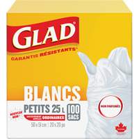 Small 25L Unscented Garbage Bags, Regular, 20" W x 20" L, White Stor-it Systems