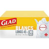 Tall 45L Unscented Garbage Bags, Regular, 24" W x 28" L, White Stor-it Systems