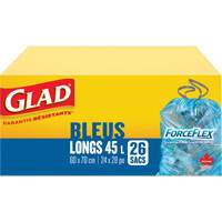 45L Recycling Bags, Regular, 24" W x 28" L, Blue Stor-it Systems