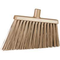 Angle Cut Broom, Extra Stiff Bristles, 11-2/5", Polyester/Polypropylene/PVC/Synthetic, Brown JP822 | Stor-it Systems
