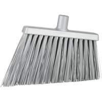 Angle Cut Broom, Extra Stiff Bristles, 11-2/5", Polyester/Polypropylene/PVC/Synthetic, Grey JP823 | Stor-it Systems
