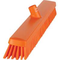 Heavy-Duty Push Broom, Fine/Stiff Bristles, 24", Orange JQ218 | Stor-it Systems
