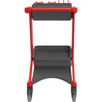HyGo Mobile Cleaning Station, 30.7" x 20.9" x 40.6", Plastic/Stainless Steel, Red JQ265 | Stor-it Systems