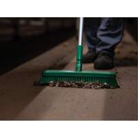 Push Broom Head, Fine/Stiff Bristles, 16-1/2", Polyester/Polypropylene, Green Stor-it Systems