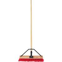 Push Broom with Braced Handle, 18", Medium, PVC Bristles Stor-it Systems