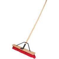 Push Broom with Braced Handle, 24", Medium, PVC Bristles Stor-it Systems