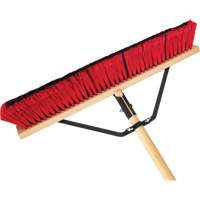 Push Broom with Braced Handle, 24", Medium, PVC Bristles Stor-it Systems