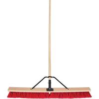 Push Broom with Braced Handle, 36", Medium, PVC Bristles Stor-it Systems