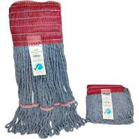 Wide-Band Mop Head, Antimicrobial/Floor Finishing/Specialty, Cotton/Rayon/Synthetic, Loop Style Stor-it Systems