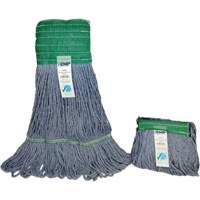 Wide-Band Mop Head, Antimicrobial/Floor Finishing/Specialty, Cotton/Rayon/Synthetic, Loop Style Stor-it Systems