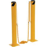 Dock Chain Barrier Bollard System, Steel, 42" H x 6-5/8" W, Yellow Stor-it Systems