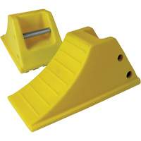 40 Ton Large Equipment Wheel Chock with Grip Pads, Urethane, Yellow Stor-it Systems