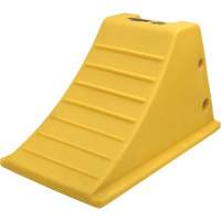 75 Ton Large Equipment Wheel Chock with Grip Pads, Urethane, Yellow Stor-it Systems