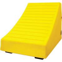400 Ton Large Equipment Wheel Chock with Handle & Hole, Urethane, Yellow Stor-it Systems