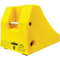 400 Ton Large Equipment Wheel Chock with Handle & Hole, Urethane, Yellow Stor-it Systems