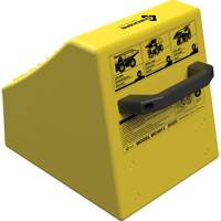 Checkers Safety Heavy-Duty Ultra Class Mining Wheel Chock without Bracket, HDPE, Yellow, 14-1/2" W x 17-1/2" D x 16" H Stor-it Systems