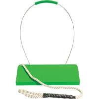 Checkers Safety SafeRay  Aircraft Wheel Chock with Loop Rope Ergonomic Handle, Urethane, Fluorescent Green, 24" W x 8" D x 6" H Stor-it Systems