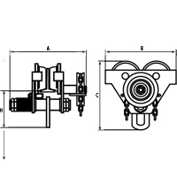 Adjustable Trolleys, 1000 lbs. (0.5 tons) Capacity, 2-11/16" - 5-1/4" Stor-it Systems