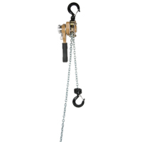 Heavy Duty Gold Series Lever Chain Hoist, 10' Lift, 500 lbs. (0.25 tons) Capacity, Alloy Steel Chain Stor-it Systems