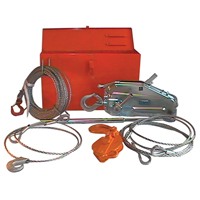 Tirfor<sup>®</sup> Wire Rope Hoist TU17 Rescue Kit , 5/16" Wire Diameter, 2000  lbs. (1 tons) Capacity LV073 | Stor-it Systems