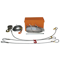 Tirfor<sup>®</sup> Wire Rope Hoist TU32 Rescue Kit , 5/8" Wire Diameter, 8000  lbs. (4 tons) Capacity LV075 | Stor-it Systems