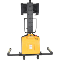Narrow Mast Powered Lift Stacker, Electric Operated, 1500 lbs. Capacity, 118" Max Lift LV585 | Stor-it Systems