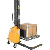 Narrow Mast Powered Lift Stacker, Electric Operated, 1000 lbs. Capacity, 63" Max Lift LV589 | Stor-it Systems