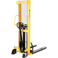 Manual Hydraulic Stacker, Hand Pump Operated, 2000 lbs. Capacity, 63" Max Lift LV615 | Stor-it Systems