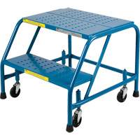 Rolling Step Ladder with Locking Step, 2 Steps, 22" Step Width, 19" Platform Height, Steel MA612 | Stor-it Systems