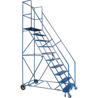 Escabeau roulant certifi&eacute; par la CSA avec pied verrouillable, 10 marches, Largeur de la marche 30", Hauteur de la plateforme 89", Acier Stor-it Systems